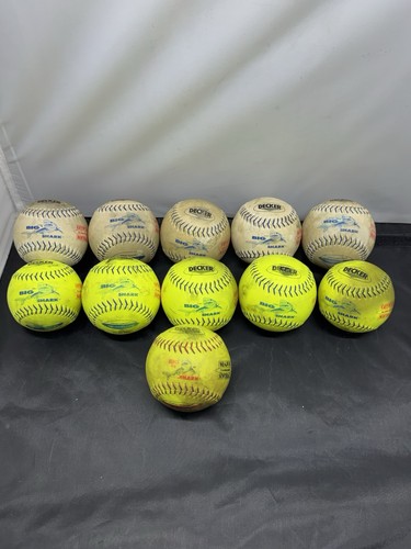 Lot Of 11 Decker Big Shark Softballs Official Slow Pitch Soft All