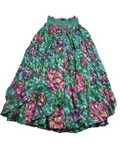 Vintage Floral Petal Skirt in Aqua