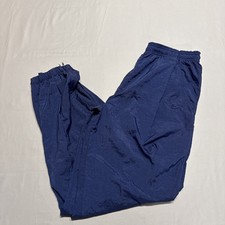 Nike VTG 90s Windbreaker Track Pants Ankle Zip Unlined Blue 1990s Essential