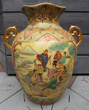 24174/ Vintage China Vase Satsuma Stil H&ouml;he ca. 35,5 cm