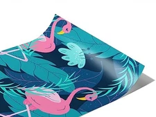Rwraps Flamingos Birds Flower Fun Gloss Vinyl Film Wrap 59in x 5ft Vinyl
