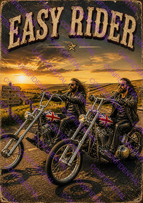 Easy Rider British Classic Motorrad Lady Biker Vintage Style Poster