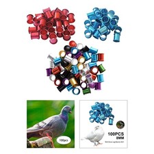 100x Reusable Pigeon Foot Rings Dove Leg Bands 8mm for Poultry Training