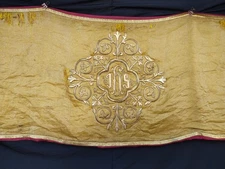 vintage church metallic embroidery vestment chasuble christian embroidered A57