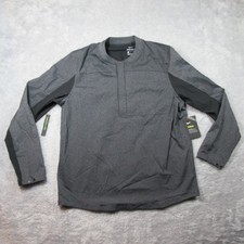Nike Jacket Mens XL Gray Black Shield 1/2 Zip Golf Swoosh 892211-010 Wind Rain