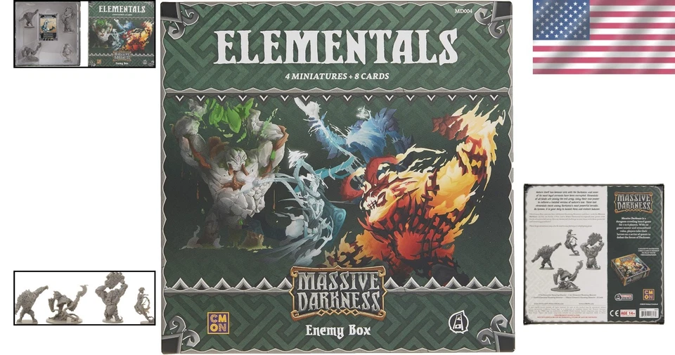 Customizable Elemental Miniatures for Massive Darkness: Wind, Water, Fire, Earth - Image 2 of 4