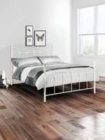 Rebecca 90cm Single White Metal Bed