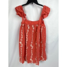 Show Me Your MuMu Large Melody Mini Dress Blushing Lace Coral Embroidery Silk