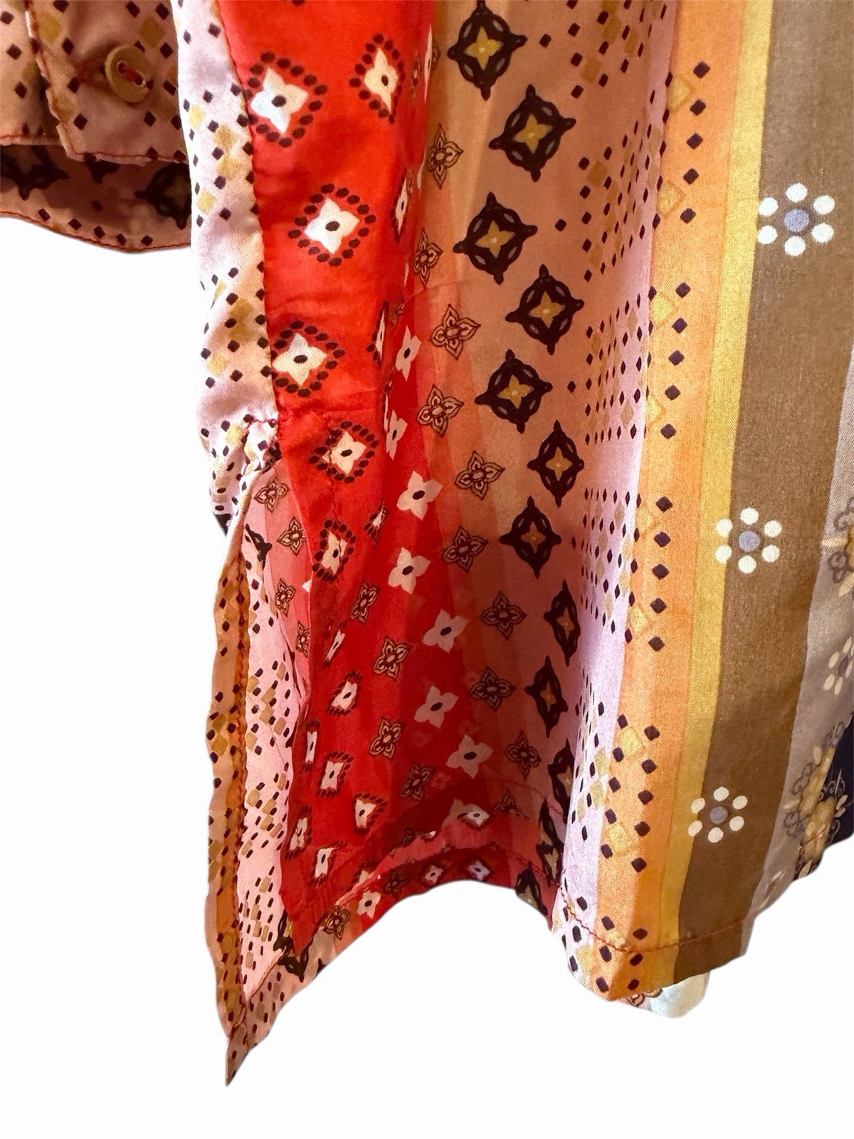 Johnny Was Silk Patchwork Tunic Top Multicolor Lo… - image 7