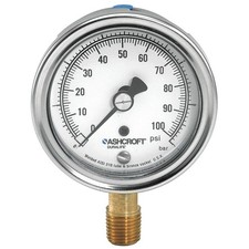ASHCROFT 251009AW02L300 Gauge,Pressure,0 to 300 psi,2-1/2 in. 33HR49