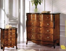 COMO' COMODINI GRUPPO TRITTICO CLASSICO INTARSIATO CON RIBALTA CAMERA DA LETTO