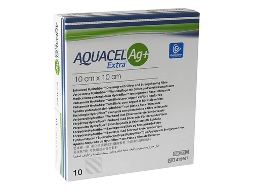 Aquacel Ag+ Extra Enhanced Hydrofiber Dressing 10cm x 10cm (x10)