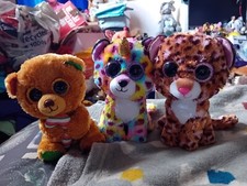 Job Lot Ty Beanie Boos X 3, Bella, Patches & Giselle, Small Plush Soft Toys