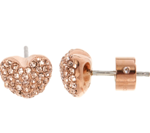 michael kors heart earrings rose gold