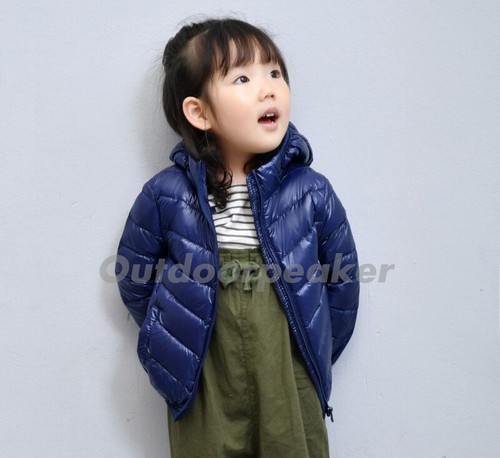 Kids Winter Duck Down Coat Boys Girls Jacket Casual Hooded Tops Outerwear Light - Picture 35 of 68