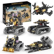 5 In1 Robot Toy for Kids Building Kit,323 Pcs Blocks App  Remote Control Roboti