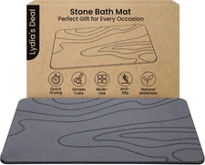Lydia'S Deal Stone Bath Mat - Diatomaceous Earth Shower Mat, Non-Slip Super Abso