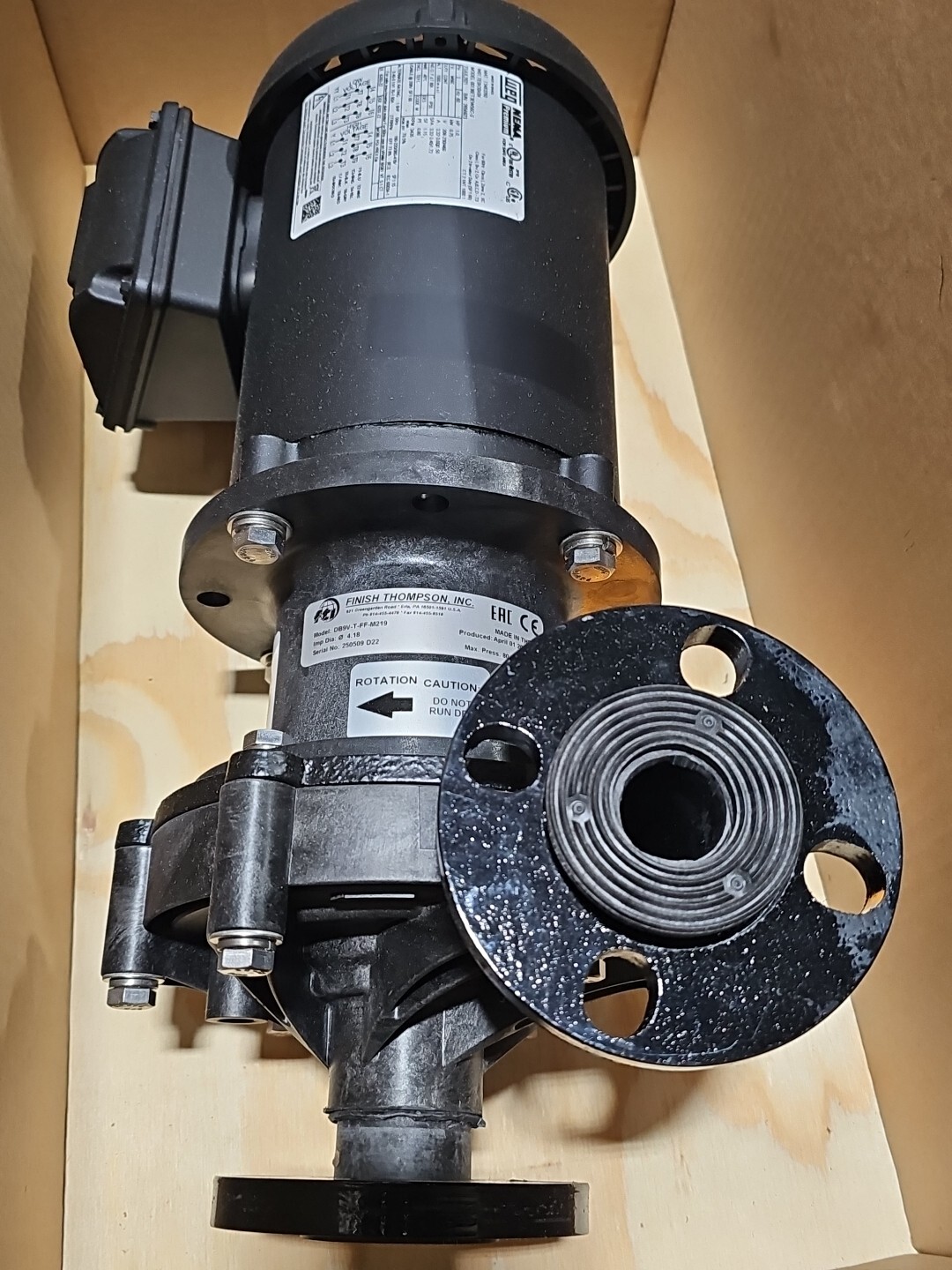 Finish ThompsonDB9V-T-FF-M219 Pump, OPEN