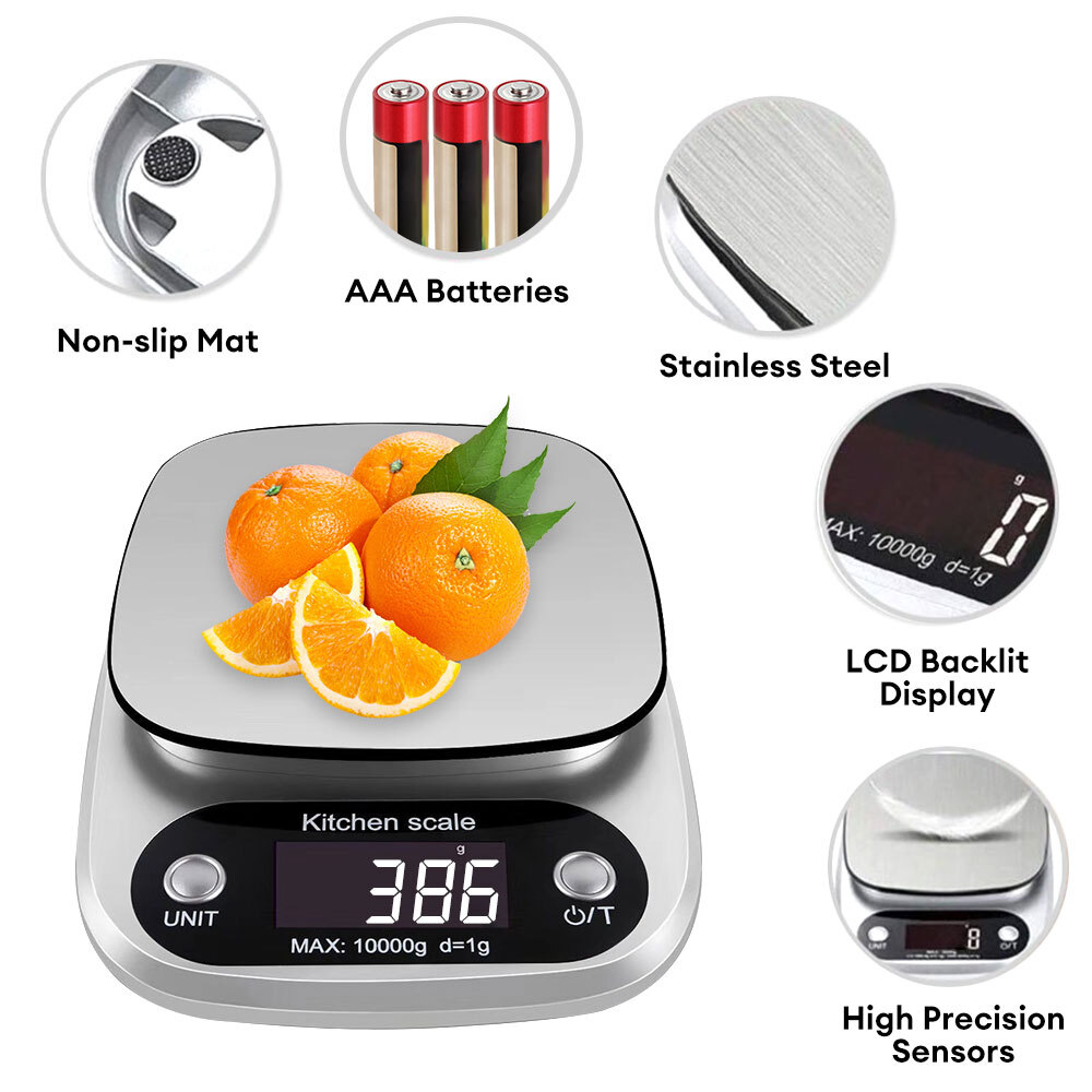Digital Kitchen Scale LCD Food Weight Postal Electronic Balance 10KG / 1g 22lbs-image