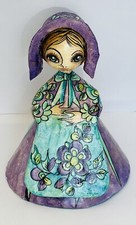 Abelardo Ruiz Mexican Folk Art Papier-Mache Woman Purple - Signed