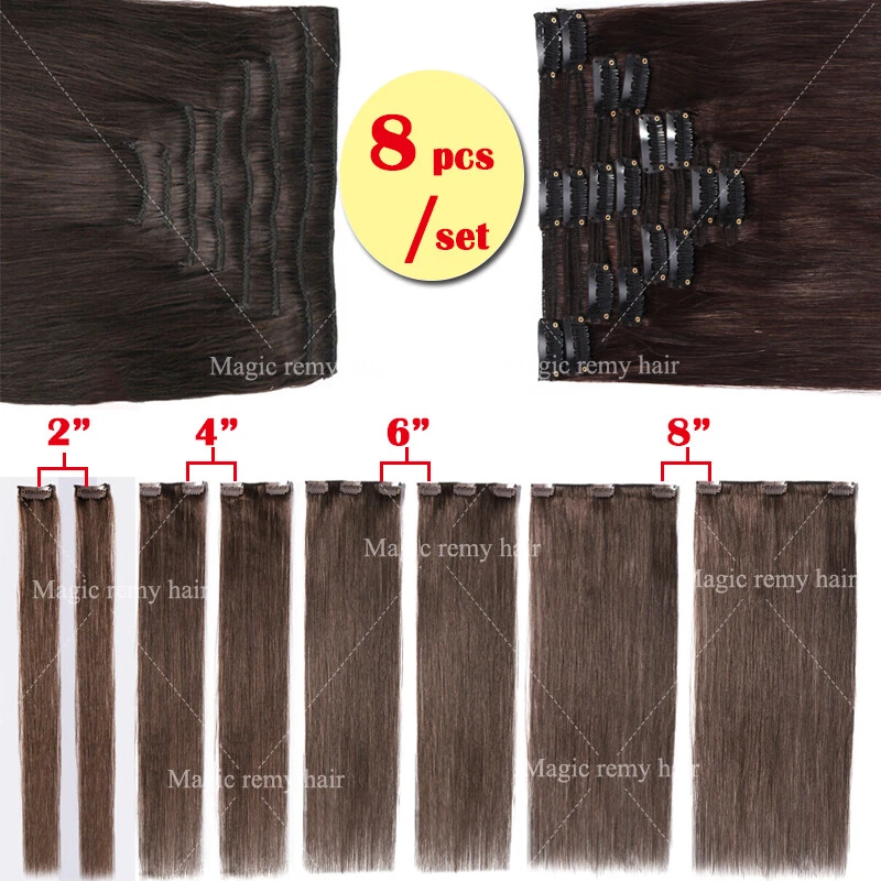 Extensiones de cabello humano 100 % real con clip doble 170G++ cabeza completa stock en EE. UU. Foto 4 de 4