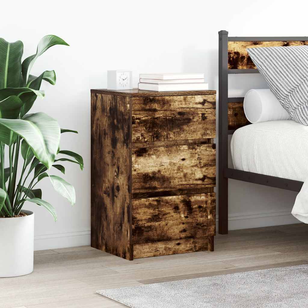 vidaXL Bedside Cabinets with 3 Drawers 2 pcs Smoked Oak 39x35x65 cm