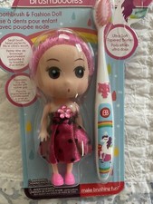 Child  s Toothbrush  Fashion Doll Set Posh Pink Hair Brush Buddies Unicorn Soft