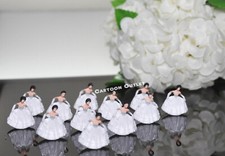 24 Mini Princesa Quinceañera Muñeca Novia Boda Ducha Favores Cupcake Topper
