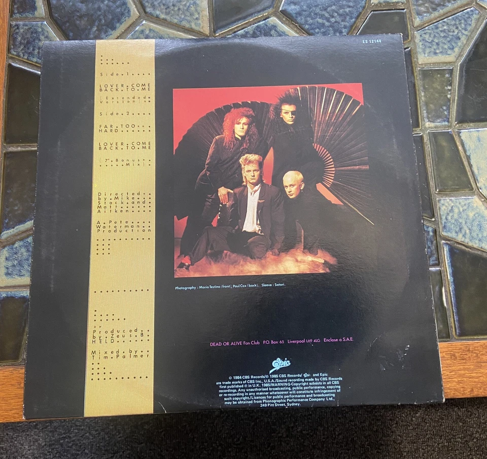 DEAD OR ALIVE LOVER COME BACK TO ME 1985 ES VINYL RECORD ALBUM 12144 RARE! - Image 3 of 4