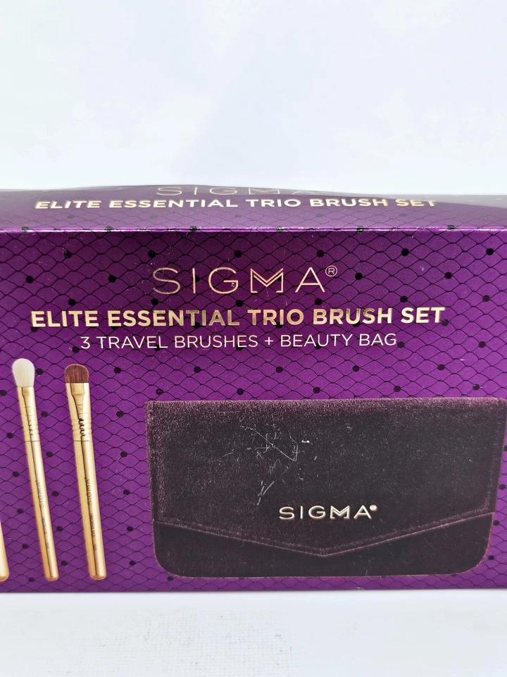Sigma Elite Essential Trio Brush Set Travel Size Makeup Beauty Bag Compact - Image 2 of 4