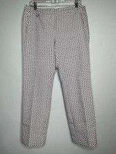 Adrianna Papell White Black Pattern Print Ankle Pants Sz 8
