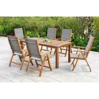 Merxx GartenmöBel Acapulco Set 7Tlg. 6 Klappsessel + 1 Tisch Fsc Akazienholz