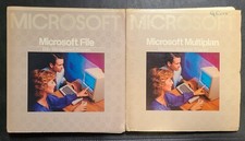 Vintage 1984 Microsoft File Multiplan Manuals Apple Macintosh Mac Retro OEM