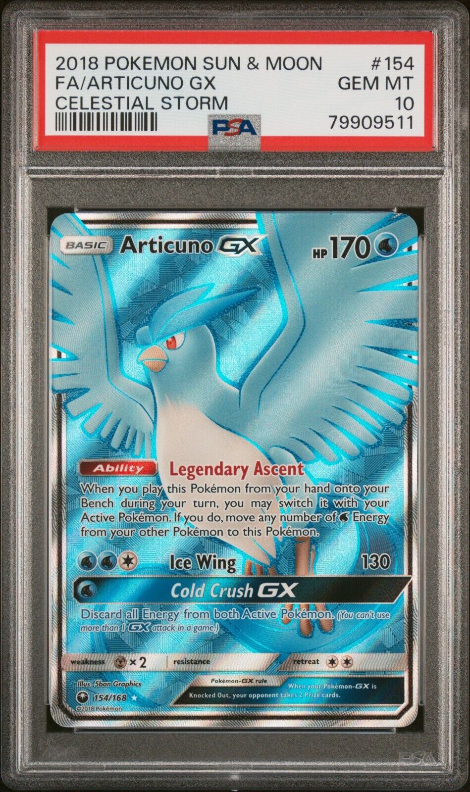 Articuno GX 154/168 HP170 - Gold Foil 🔥Fan Art 🔥Pokemon Card N/M