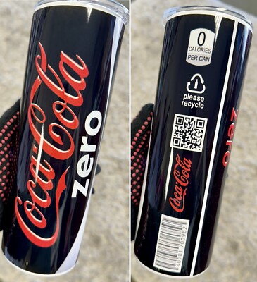 COKE ZERO COCA-COLA POP SODA CAN 20 OZ STAINLESS STEEL TUMBLER CUP