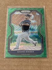 2021 Panini Prizm Green Wave Prizm #166 Tier 2 Shane Bieber Cleveland