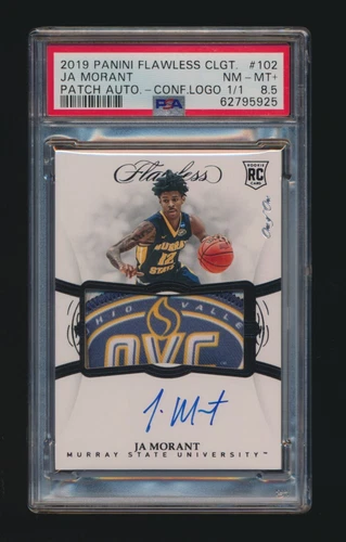 PSA 8.5 JA MORANT 2019-20 FLAWLESS COLLEGIATE AUTO RC CONFERENCE LOGO PATCH 1/1