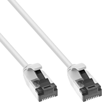 InLine  Patchkabel slim, U/FTP, Cat.8.1, TPE halogenfrei, weiß, 1,5m