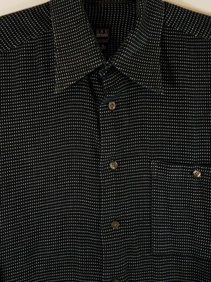 Chemise IKE Behar New York à Motifs Géométriques - Bleu Noir - Taille M - Coton Mélangé - Homme