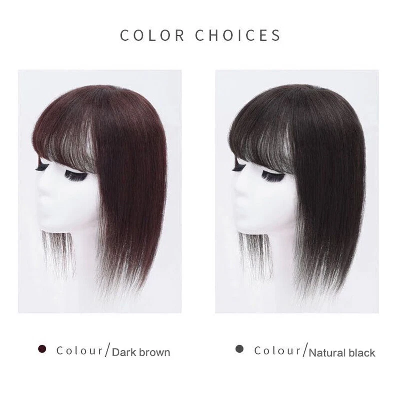 Peluca para mujer 100 % real con clip de toupee y cabello humano flequillo bob top Foto 4 de 4