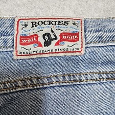 Vintage Rocky Mountain Rockies Jeans Womens 17L Relaxed Straight Blue Denim Star