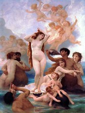 Birth of Venus girl W. Bouguereau Tile Mural Bathroom Backsplash Marble Ceramic