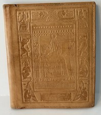 Egyptian Genuine Leather Embossed Notebook Nefertari 7" X 8.25” Egyptian Artwork