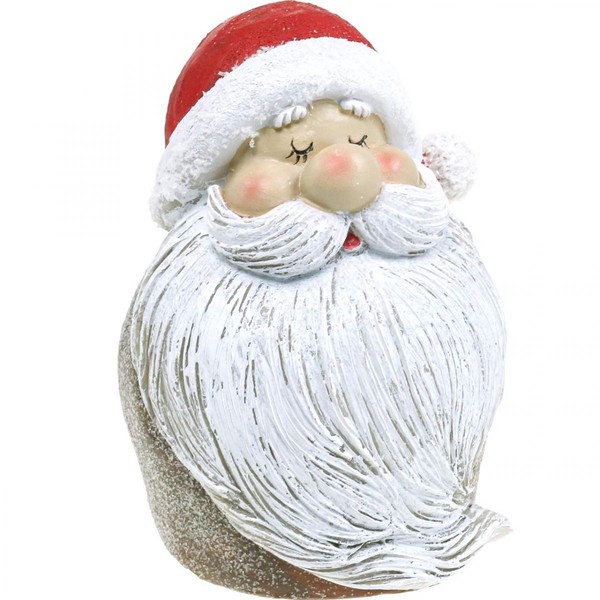 Weihnachtsmann Figur Santa Claus Deko Polyresin 15Cm Rot Weiß Glitzer Nikolaus-image