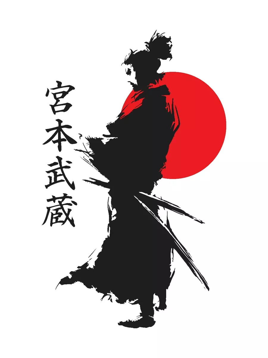 Miyamoto Musashi Japanese Samurai Warrior Glossy Waterproof Vinyl Sticker Art