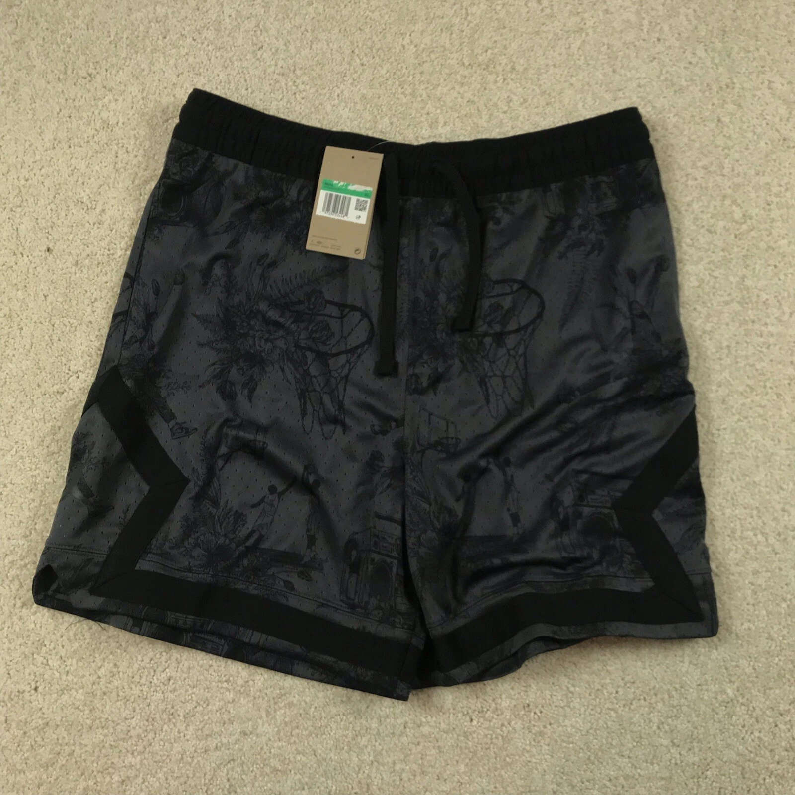 Air Jordan Sport Dri-FIT Mens XL Shorts Printed Black Gray Diamond FV8614 010