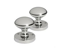 Chrome Mortice Sprung Door Knob Set Pack Pair - Golden Grace