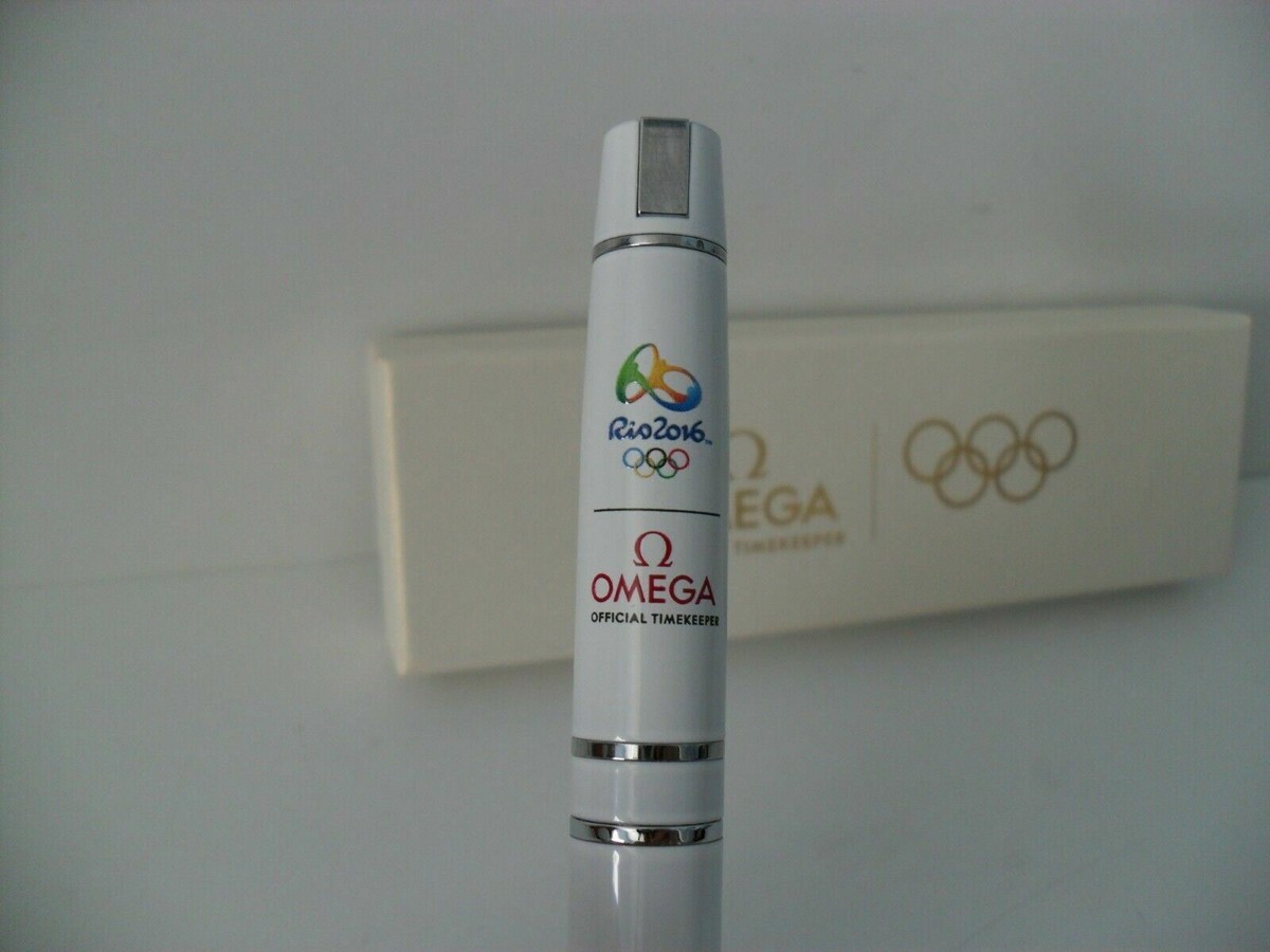 Omega Watch Parts Pen on Black Carbon Fiber on our Gold  Omega collectible Olympics 2016 pen display picture 1