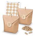 itenga SET 24 x Geschenktüten Sprüche Stempeldesign Braun unlackiert (Motiv 67) 