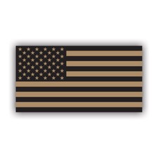 Desert Tan American Flag Sticker Decal - Weatherproof - usa america camo